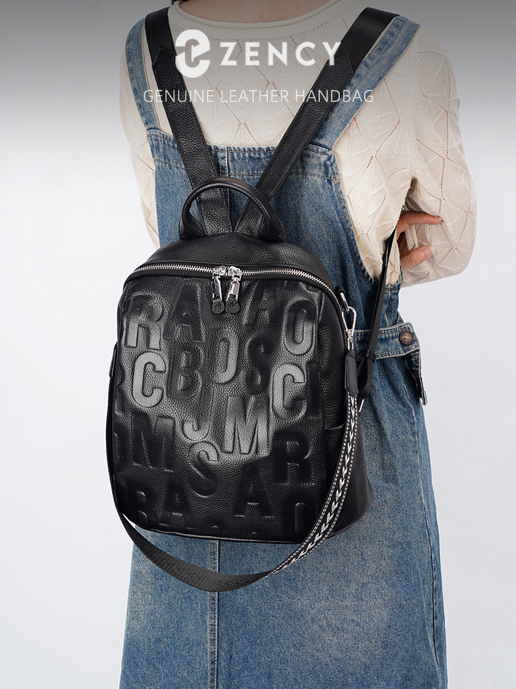 Women Bags College - Zency Soft Genuine Leather Women Backpack