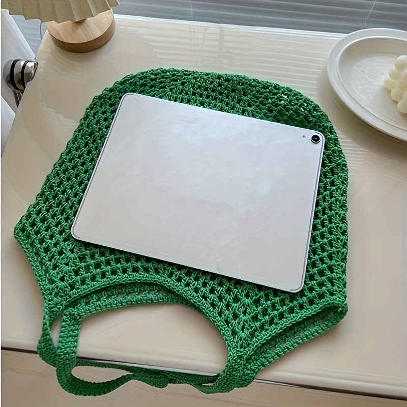 Crochet Mesh Tote Bag Hollow W - Crochet Market Bag ulasan dan harga