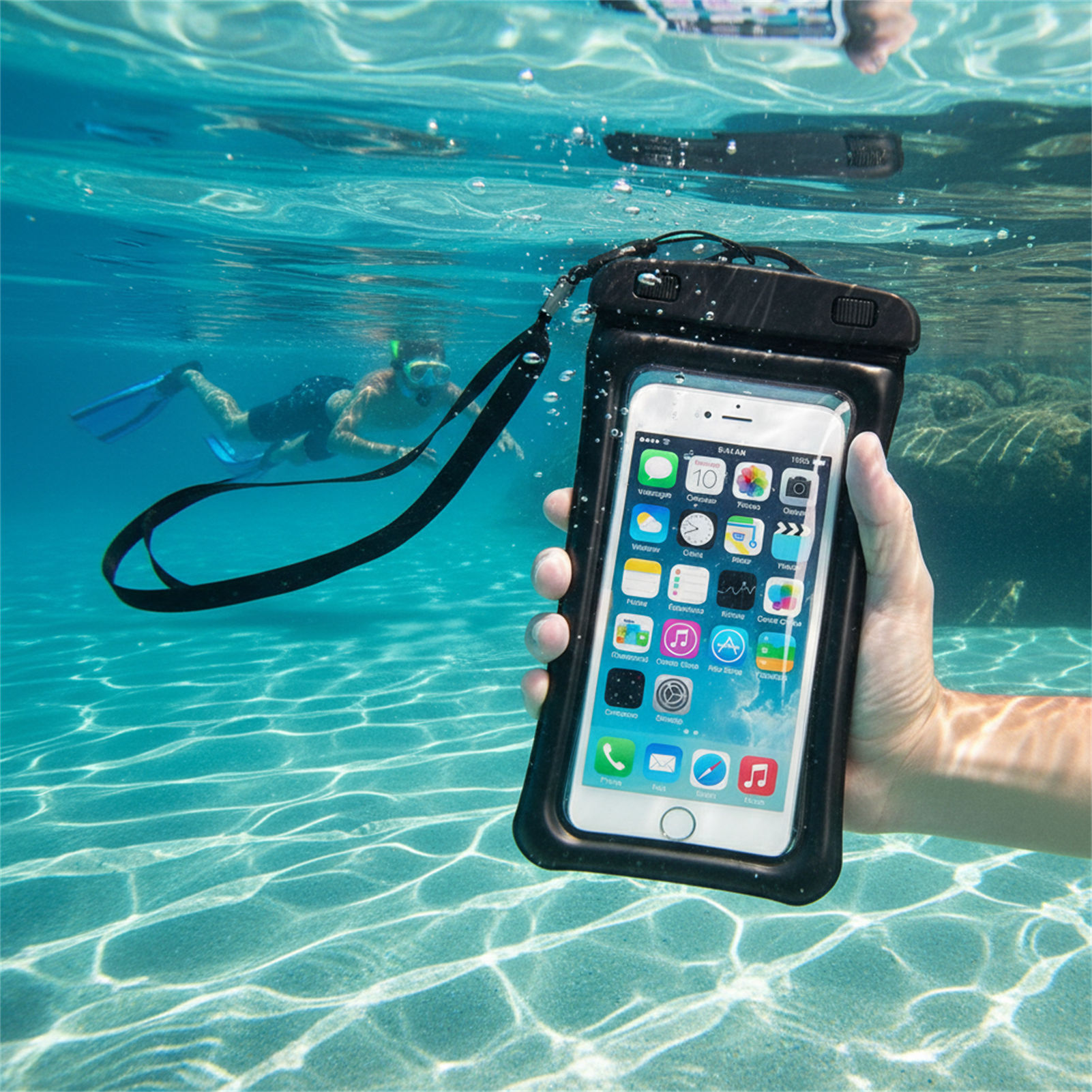 Blue Black Waterproof Phone Ba - Women Bags Waterproof ulasan dan harga