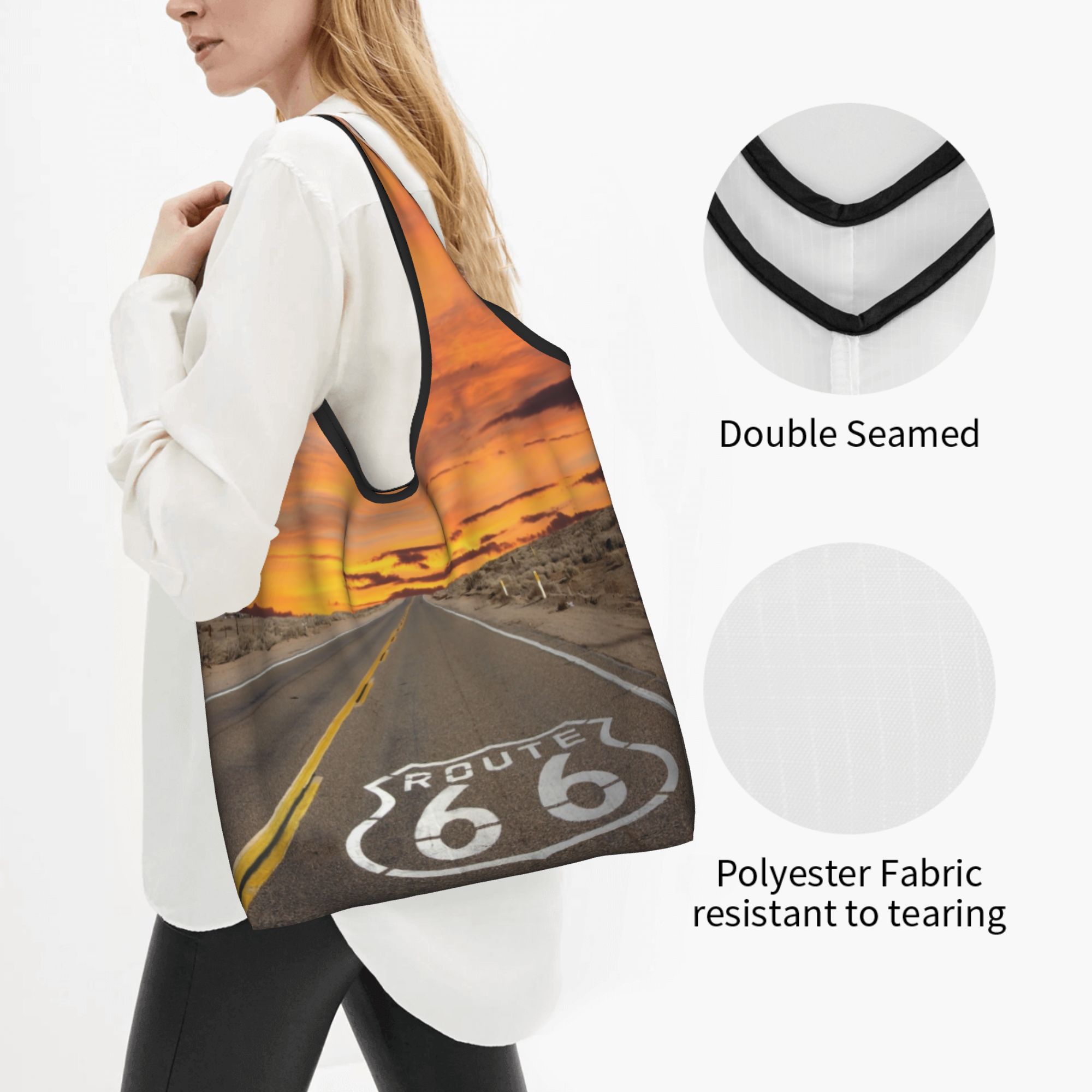 Route 66 Grocery Shopping Tote - Women Bags Usa ulasan dan harga
