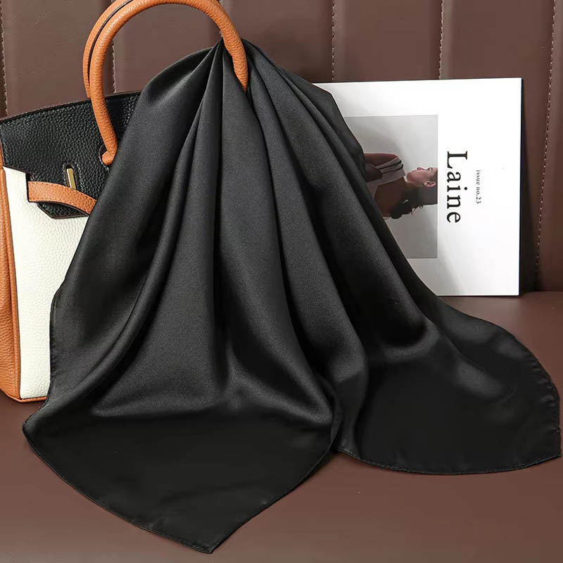 Luxury Solid Color Silk Square - Women Bags For Office ulasan dan harga