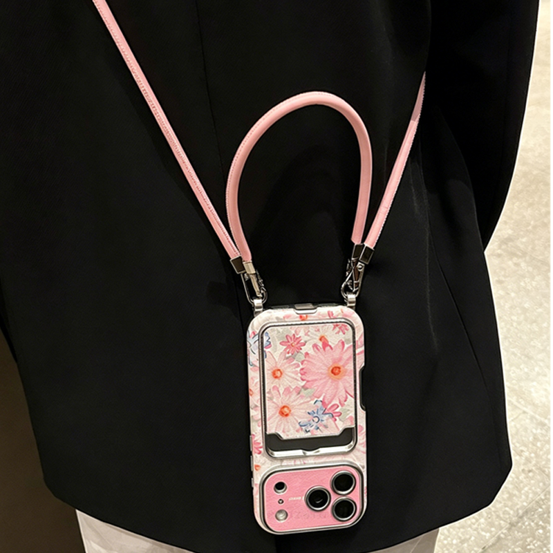 Pink Floral Faux Leather Textu - Phone Bag Crossbody ulasan dan harga