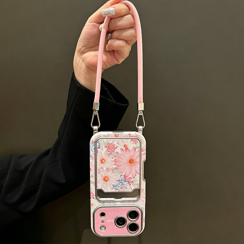 Pink Floral Faux Leather Textu - Phone Bag Crossbody ulasan dan harga