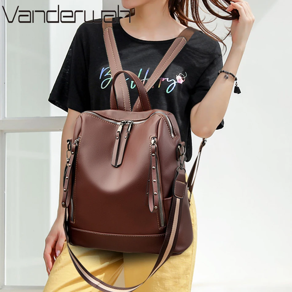 Brand Luxury Backpacks Soft Le - Women'S Young Bags ulasan dan harga