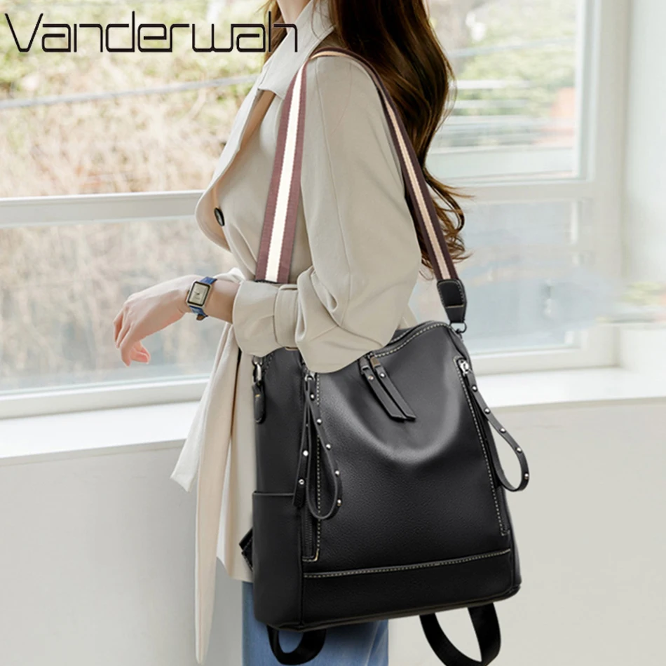 Brand Luxury Backpacks Soft Le - Women'S Young Bags ulasan dan harga
