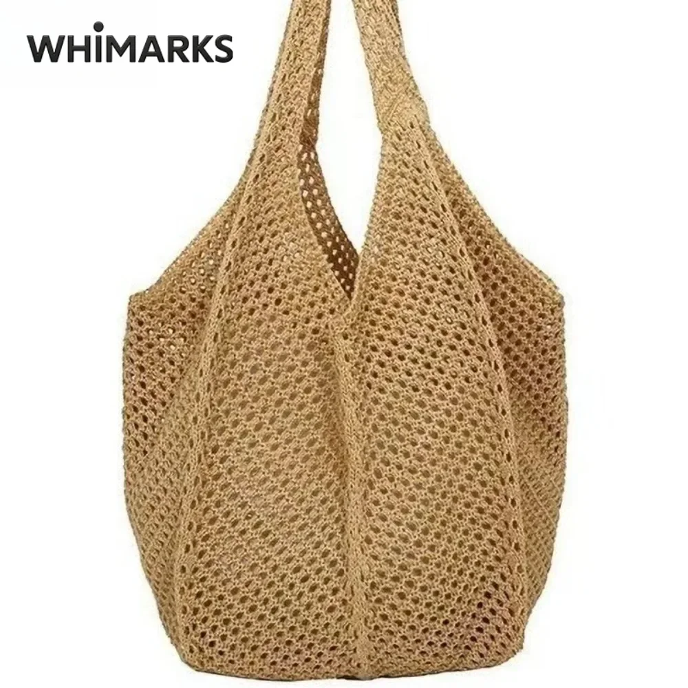 WHIMARKS Women's Woven Shoulde - Crochet Market Bag ulasan dan harga