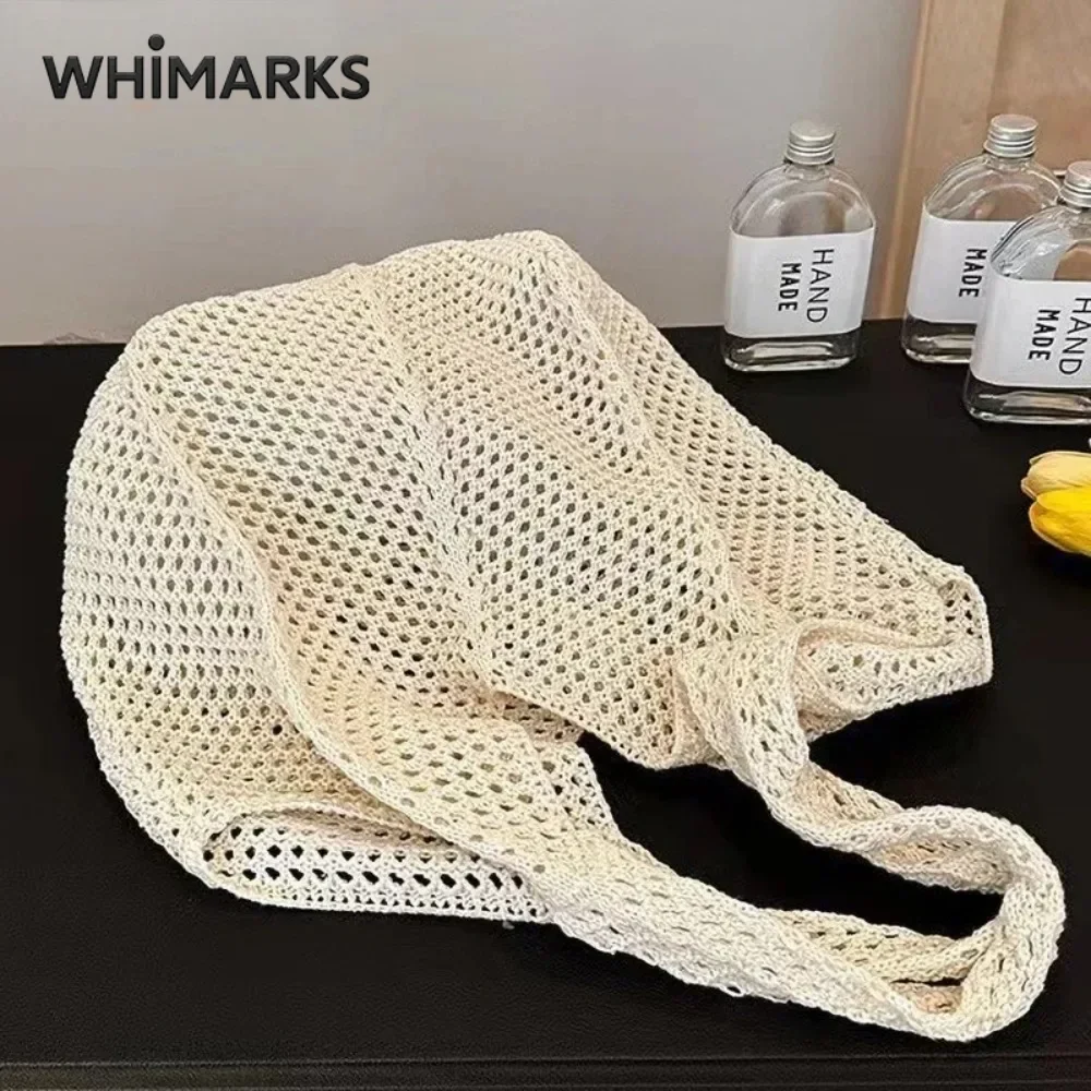 WHIMARKS Women's Woven Shoulde - Crochet Market Bag ulasan dan harga