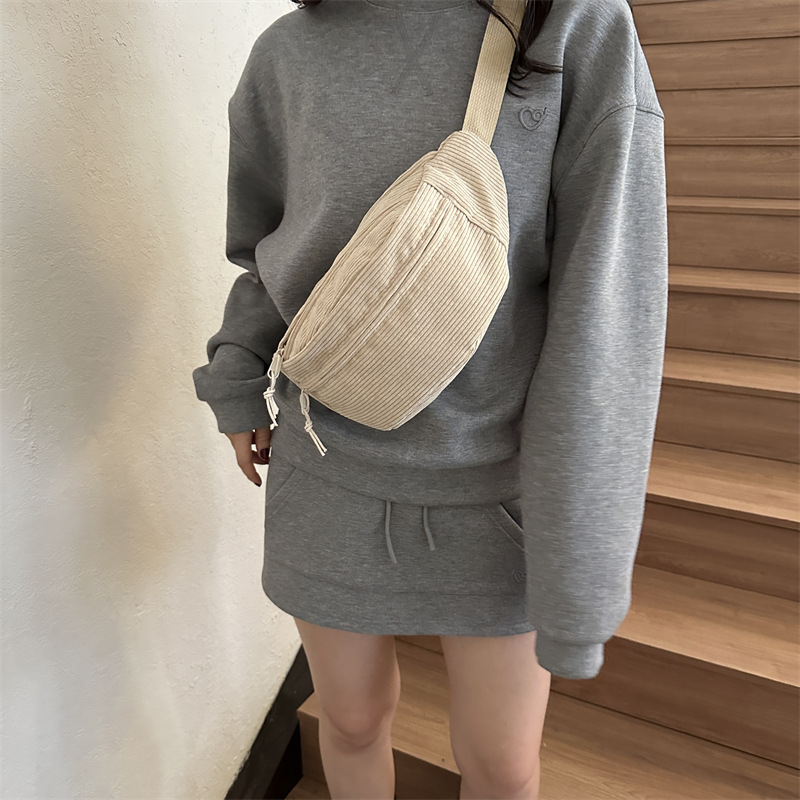Women Waist Bag Corduroy Stude - Women'S Bum Bags ulasan dan harga