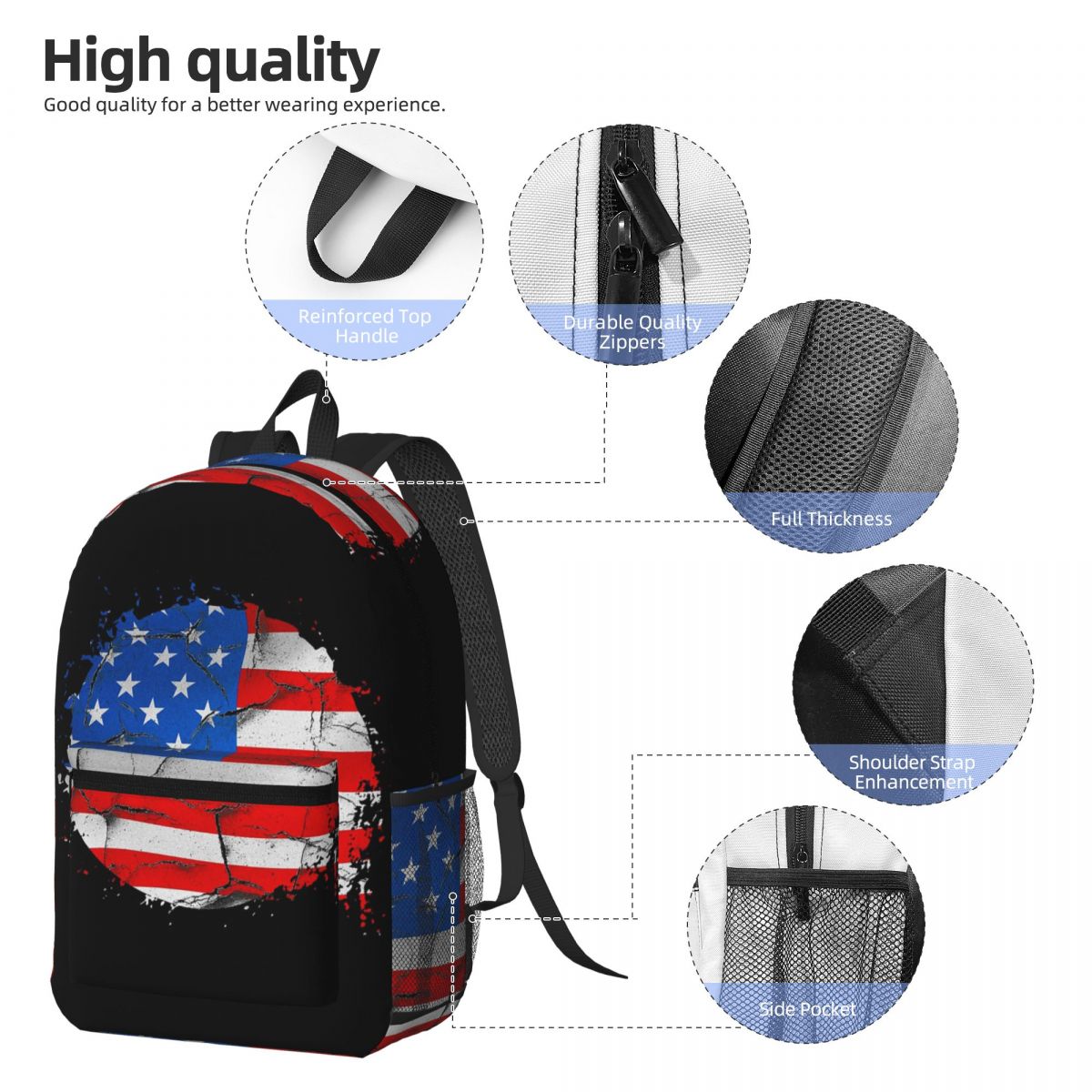 USA America American Flag Back - Women Bags Usa ulasan dan harga