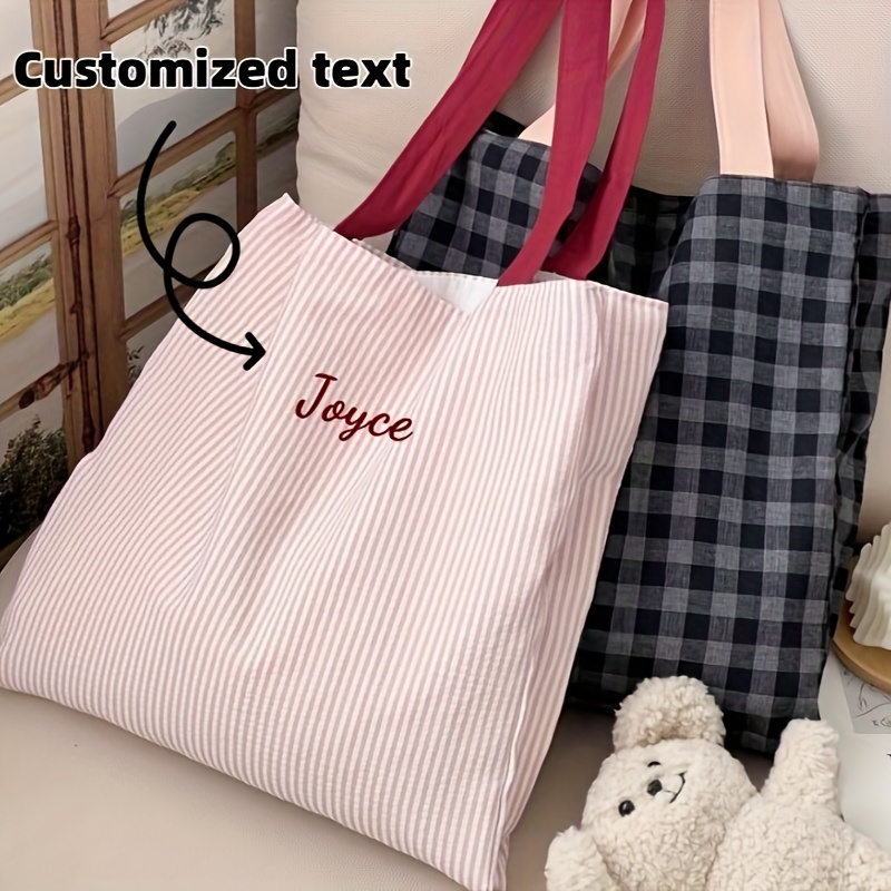 Custom Name Embroidery Tote Ba - Women Bags Name ulasan dan harga