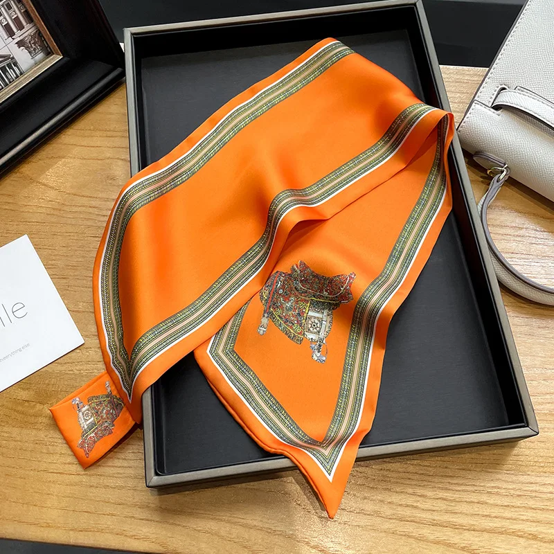 Retro Print Skinny Silk Scarfs - Women Bags For Office ulasan dan harga