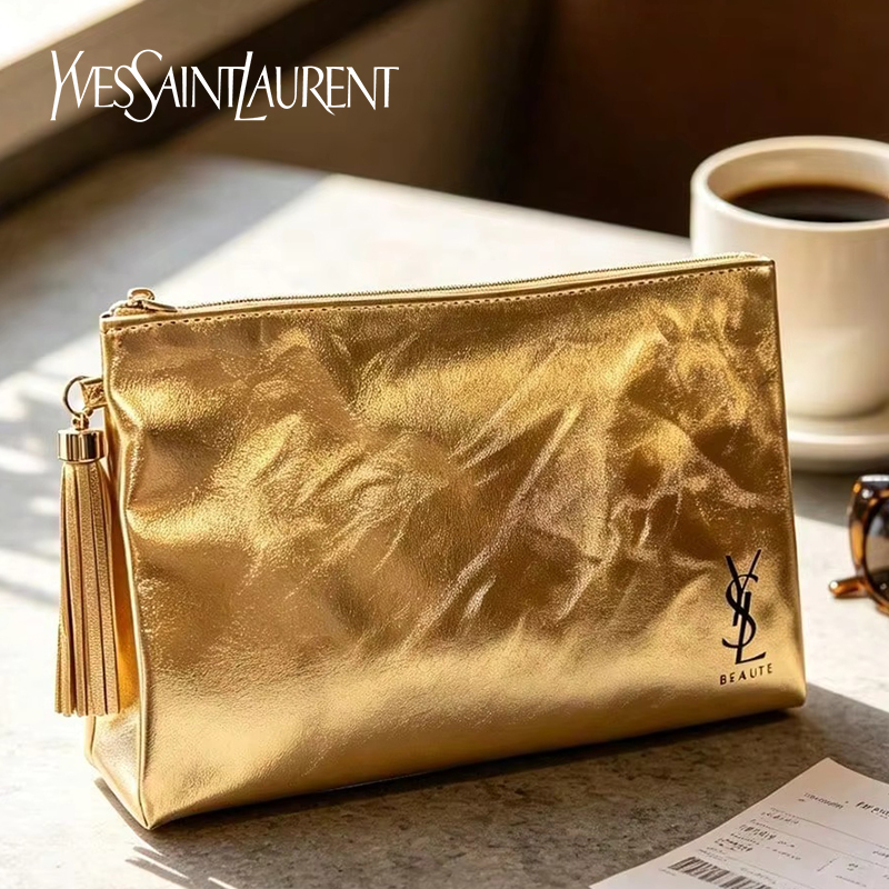 YSL Golden Cosmetic Bag, Porta - Women Bags Waterproof ulasan dan harga