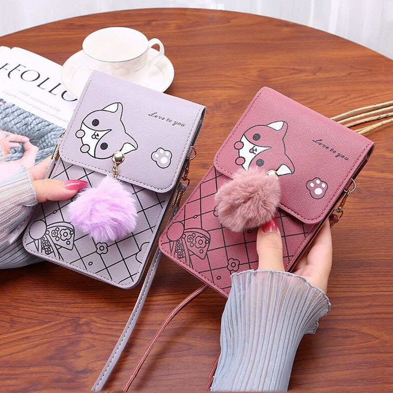 Cute Cartoon Pattern Touch-Scr - Phone Bag Crossbody ulasan dan harga