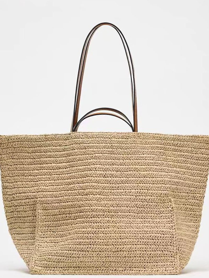 Women Shouder Bohemian Straw U - Crochet Market Bag ulasan dan harga